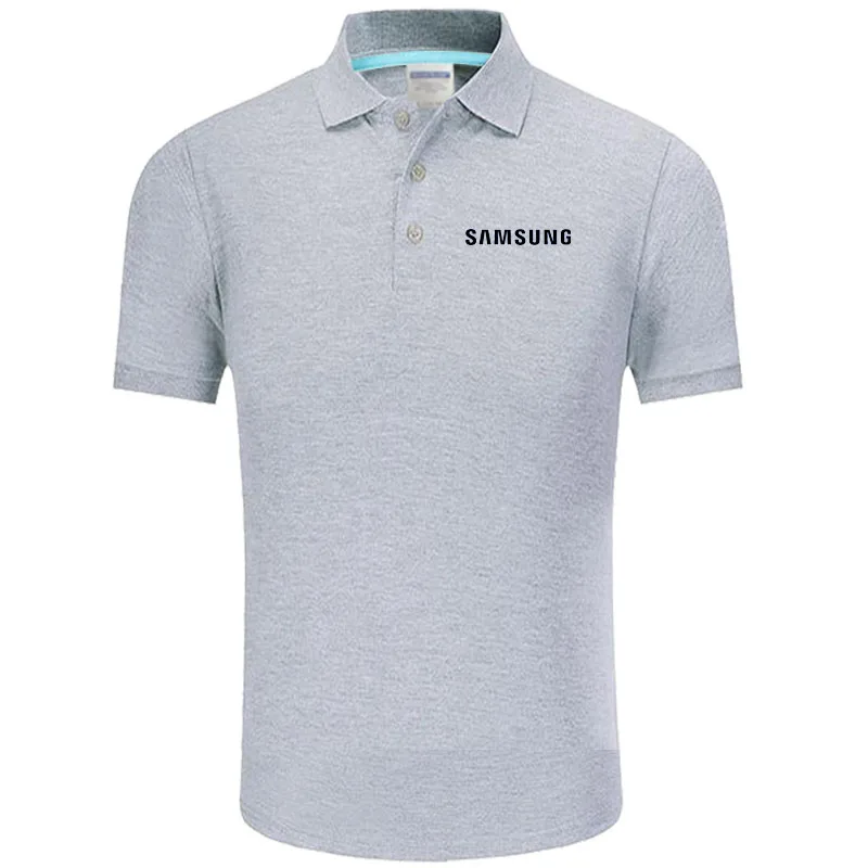 Samsung тенниска с логотипом мужская летняя рубашка поло с коротким рукавом Хлопок Весна повседневные мужские Поло