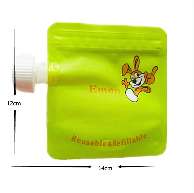 8pcslot Reusable Food Pouch Baby Food Pouches easy clean food bag Double Zipper Organic Baby Kids Food  Pouch Topper Organizer (4)
