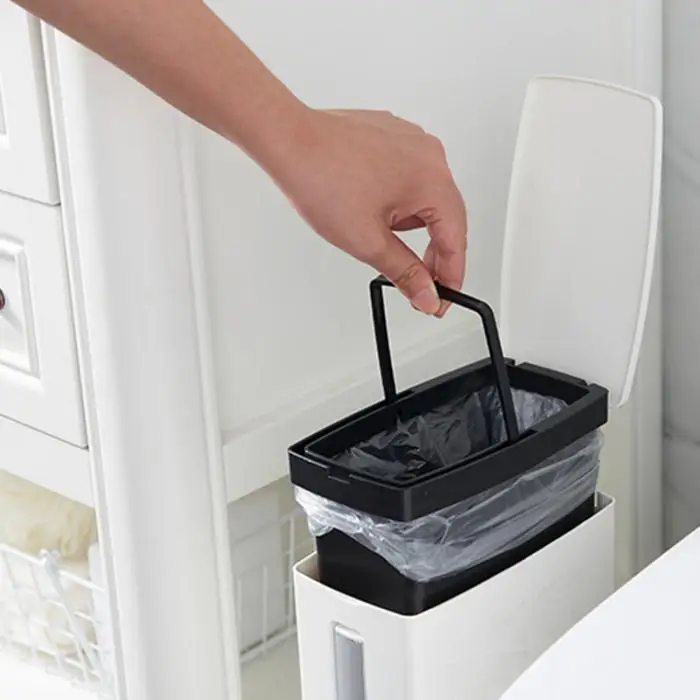 Пластиковая урна для мусора Набор для туалетной щетки дежатель для мусоного ведра держатель мешков для мусора P7Ding