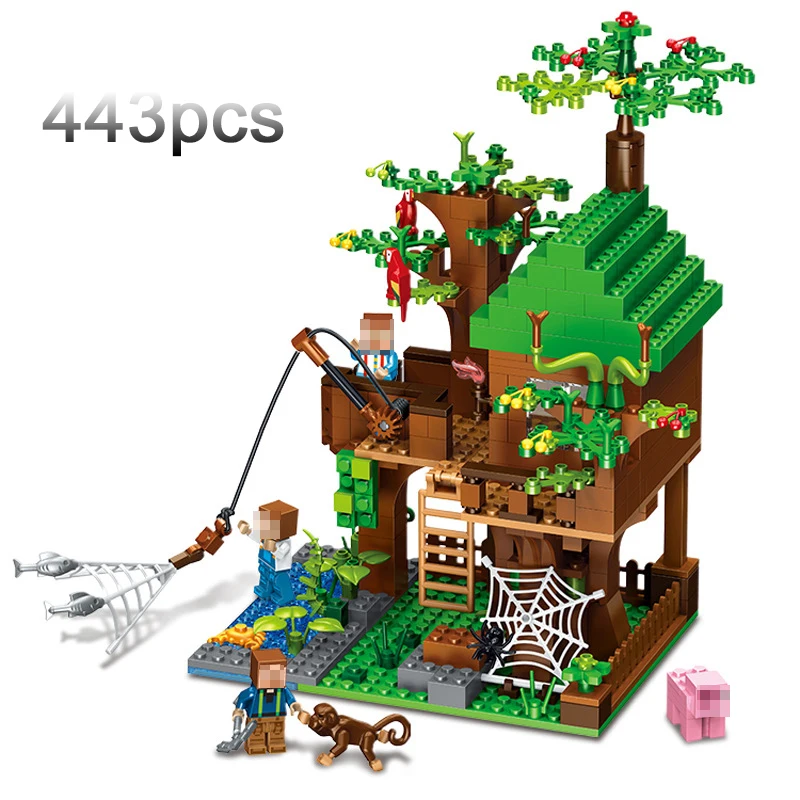 

443pcs/set Minecraft Buildings Puzzle Blocks Bricks Building Set My World Accembly Toys Gift For Kids #E
