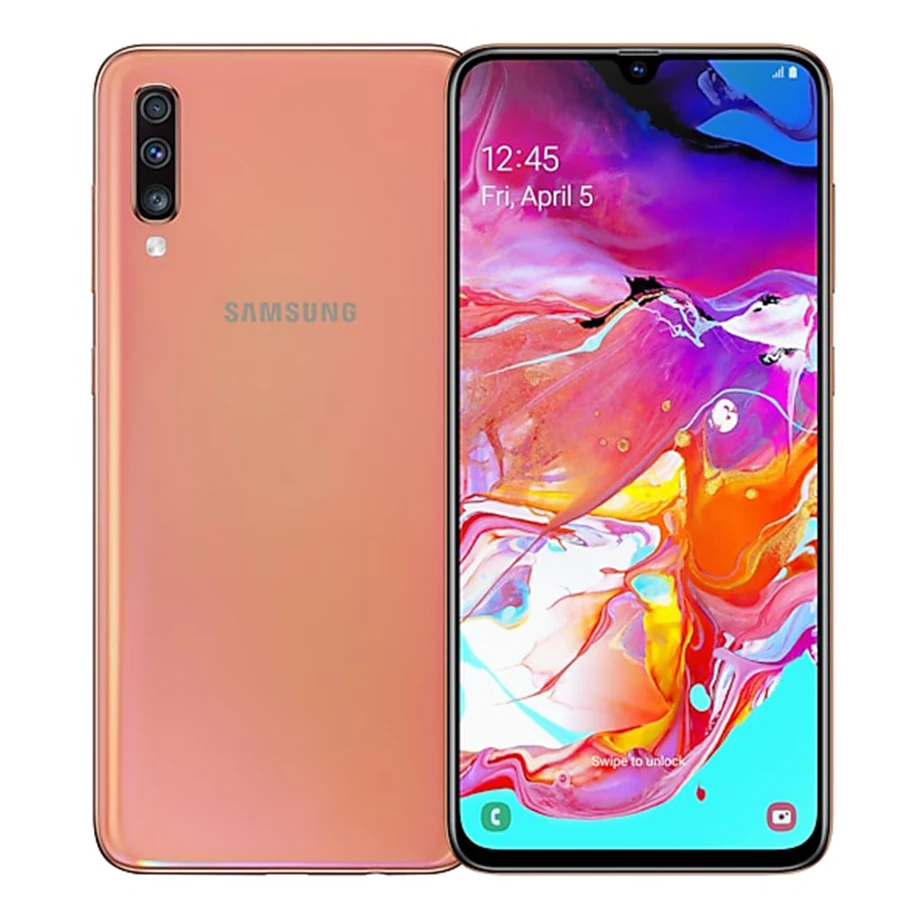 Samsung Galaxy A70 A7050 смартфон с 5 дюймовым дисплеем восьмиядерным процессором Snapdragon 6 7