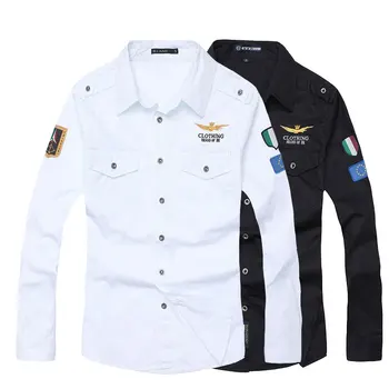 

shirt air force one men shirt long sleeve male slim fit shirt men dress shirt 3XL camisas hombre camisa masculina
