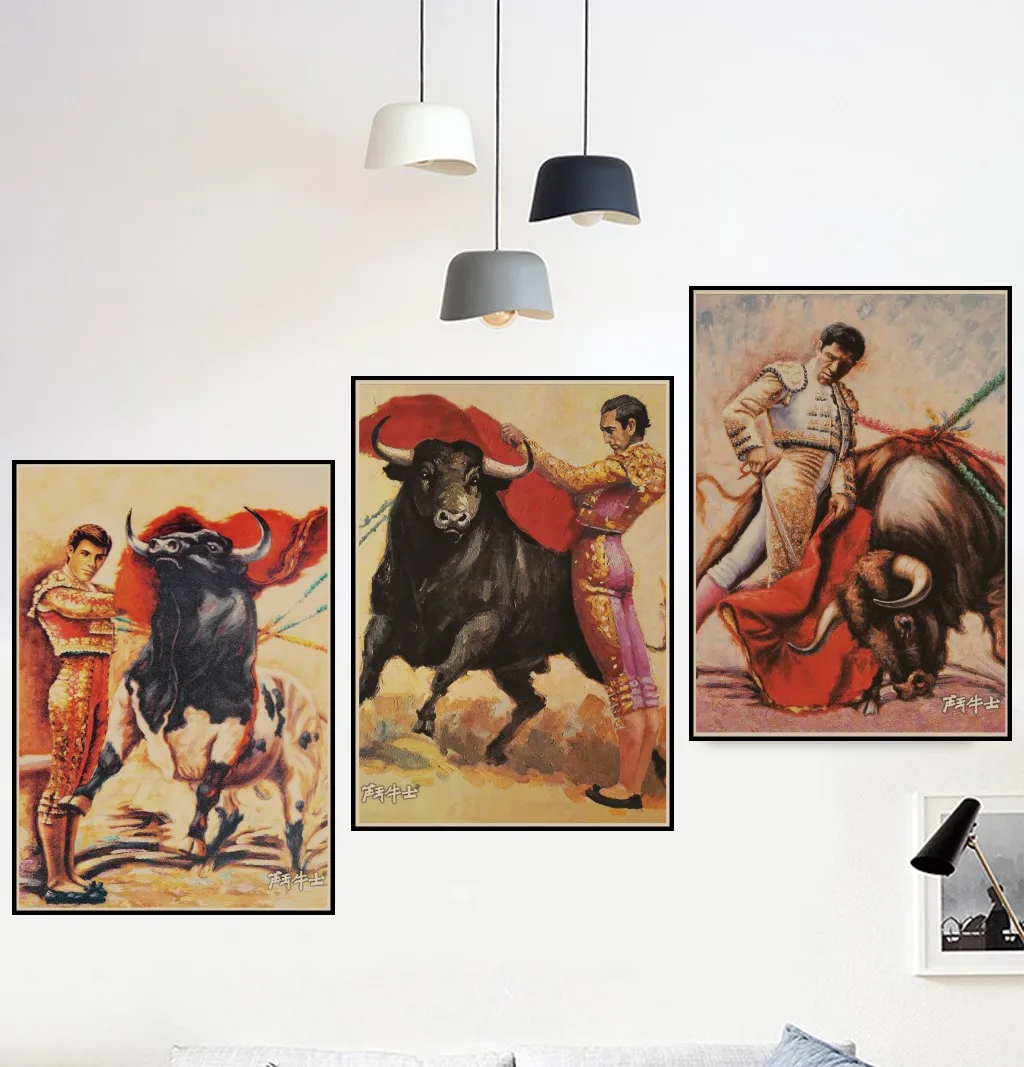 

Spain Tourism Travel Poster Spanish MADRID Bullfight Classic Wall Stickers Canvas Painting Vintage Poster Home Bar Decor Gift