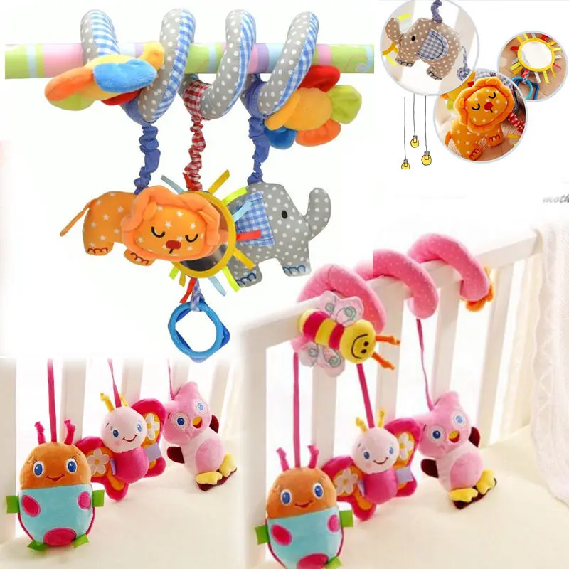 Детская коляска вокруг игрушки мягкие Висячие игрушки жуки слон погремушка мобильные, музыкальные плюшевые игрушки милые детские погремушки