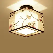 

New LED Ceiling Lights Chinese Traditional Style Ceiling Lamp Modern Fabric Shade Corridor Balcony Bedroom Decoration Lamps S2