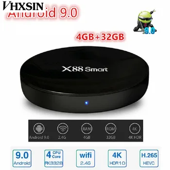 

VHXSIN 2 PCS/LOT X88 SMART 4GB 32GB 4K Smart Android 9.0 TV BOX RK3328 Penta-Core 2.4G Wifi HD