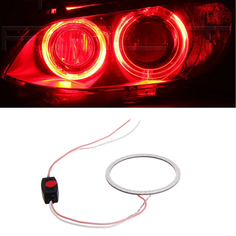 

Car Styling DC 12V 60mm COB LED Angel Eye Halo Ring Bulbs Car Decoration Fog Light Red new