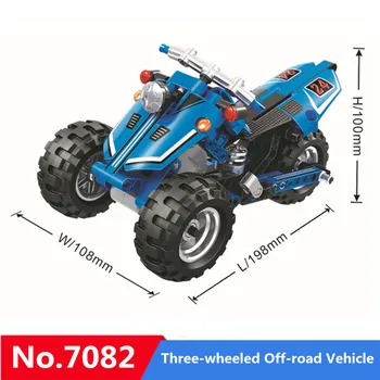 

172PCS Building Blocks Bricks Technic Series Offroad Mountain Car Three-wheeled Off-road Vehicle Model Toys 7082 For Baby Gifts