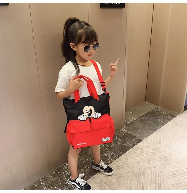 Mickey Handbag Nylon Women Bag Cute Large Capacity Female Shoudler Bag Kids Girl Boy Crossbody Bag Tote Bolsa Feminina