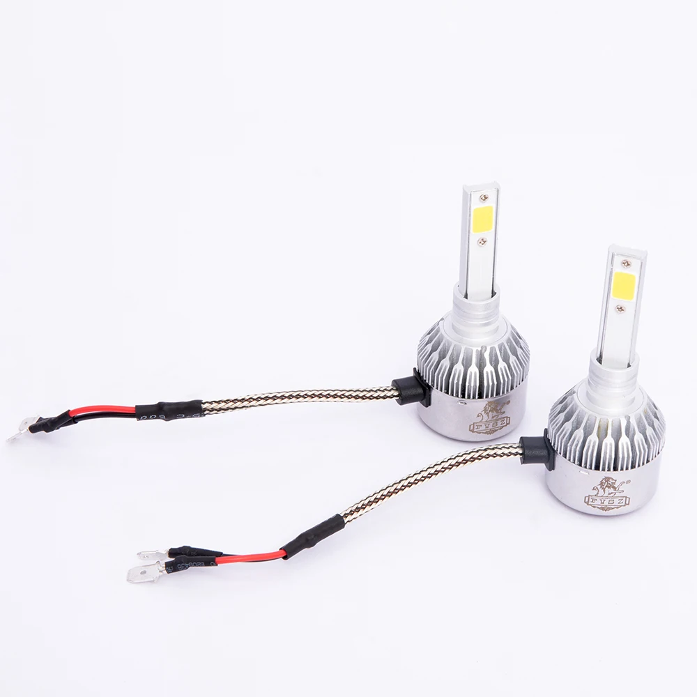 2 шт. C6 H1 светодиодный головной светильник 12 v-23 v 72W 7200lm 6000k COB высокой супер яркий белый светильник ближнего и дальнего света лампы авто светодиодный светильник