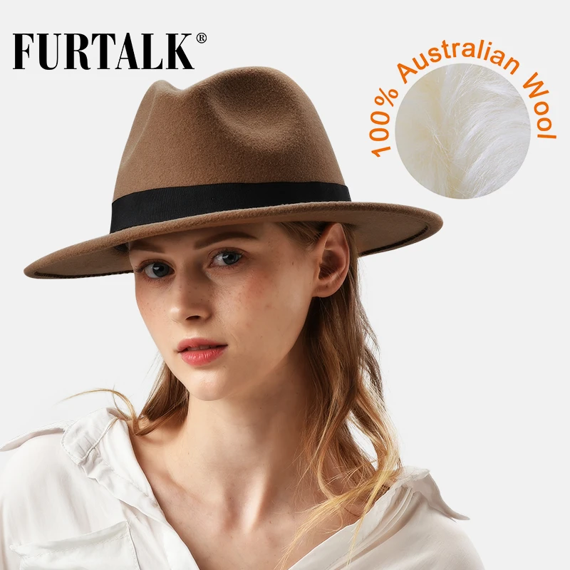 Фетровая шляпа для мужчин и женщин FURTALK из 100% австралийского шерстяного войлока с