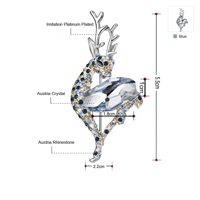 Neoglory красочные Австрийские кристаллы и стразы модные броши с оленями для женщин очаровательные ювелирные изделия подарок