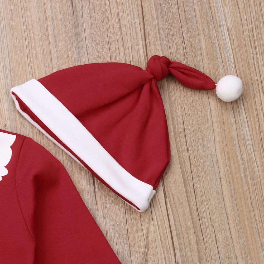 Рождественские спальные мешки унисекс для новорожденных мальчиков и девочек, комбинезон с изображением Санта-Клауса, комплект одежды из 2 предметов, теплые спальные мешки для малышей 0-12 месяцев