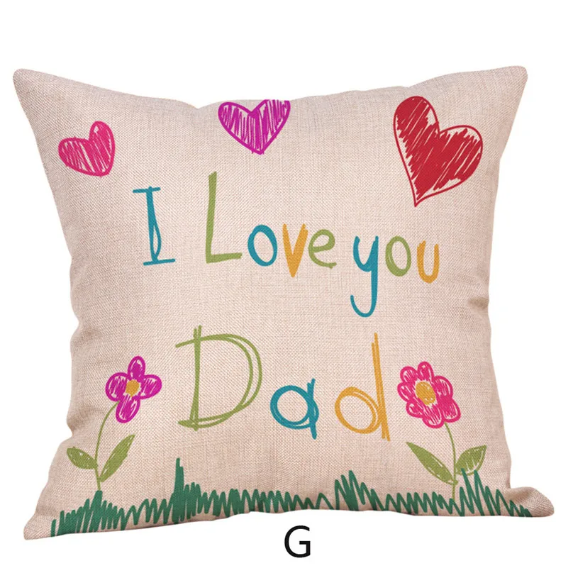  Pillow Case 4545cm Happy Fathers' Day Pillow Cases Gift Cushion Cover Home use Pillowcase #4M13 (5)