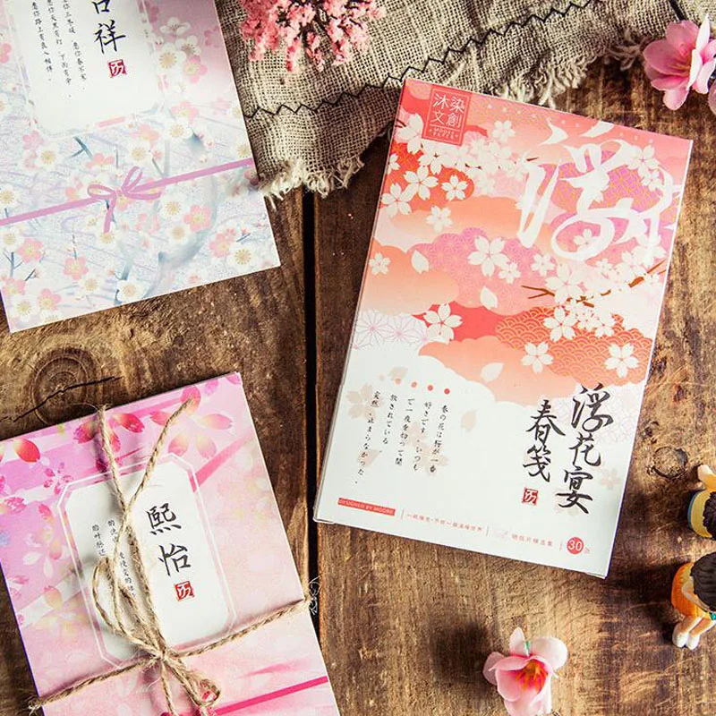 

30 Pcs/pack Lovely Spring Flowers Cherry Sakura Memo Postcards Greeting Cards Bookmark Letter Paper Stationery Gifts