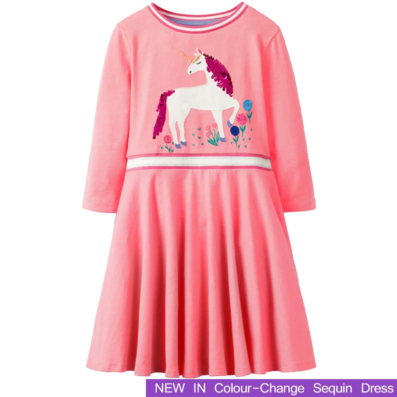 

Girls Dress 2018 Brand New sequin dresses Long Sleeve Princess Dress Children Costume Kids Clothes Party Cotton Girl Clothing