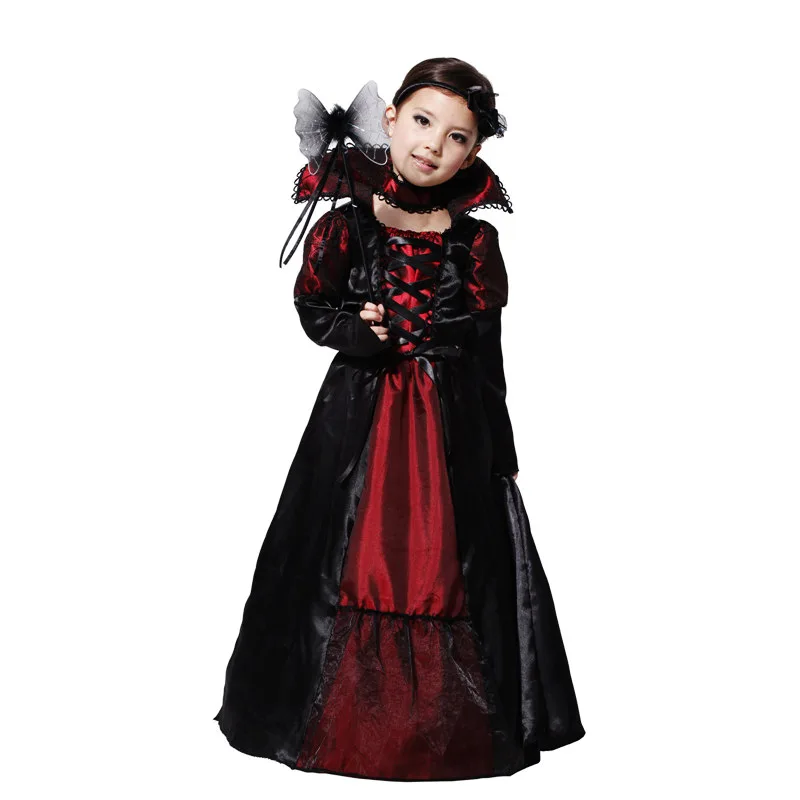 children vampire costumes halloween costume for kid long dress with hair band carnival party stage show - Cheap Costume For Halloween children vampire costumes halloween costume for kid long dress with hair band carnival party stage show - Cheap Costume For Halloween