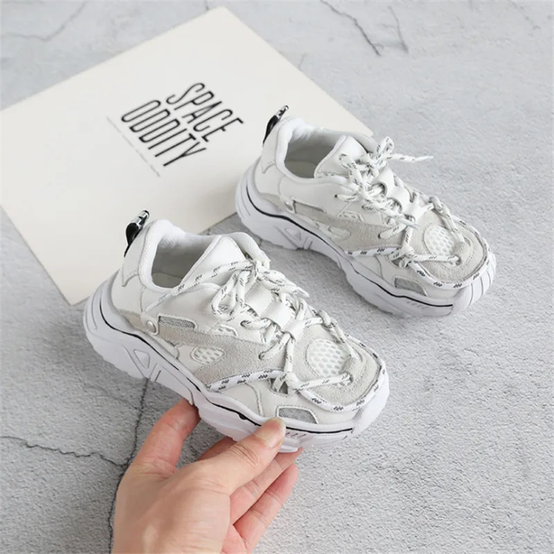Children's Shoes New Toddler Boys Girls Sport Shoes Reflective Shoelace Breathable Outdoor Tennis Fashion Kids Sneakers