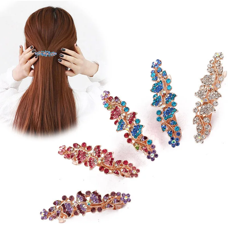 

F&U Rhinestone Bow Design Hairpins for Women Girls Rhinestone And Zinc Alloy Hair Clips Pins Styling Headwear Fashion For Women