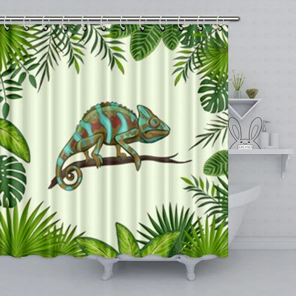 

Aplysia Lizards and Chameleons 72 x 72 Inches Polyester Fabric Waterproof Shower Curtain Bathroom Customized Home with Hooks