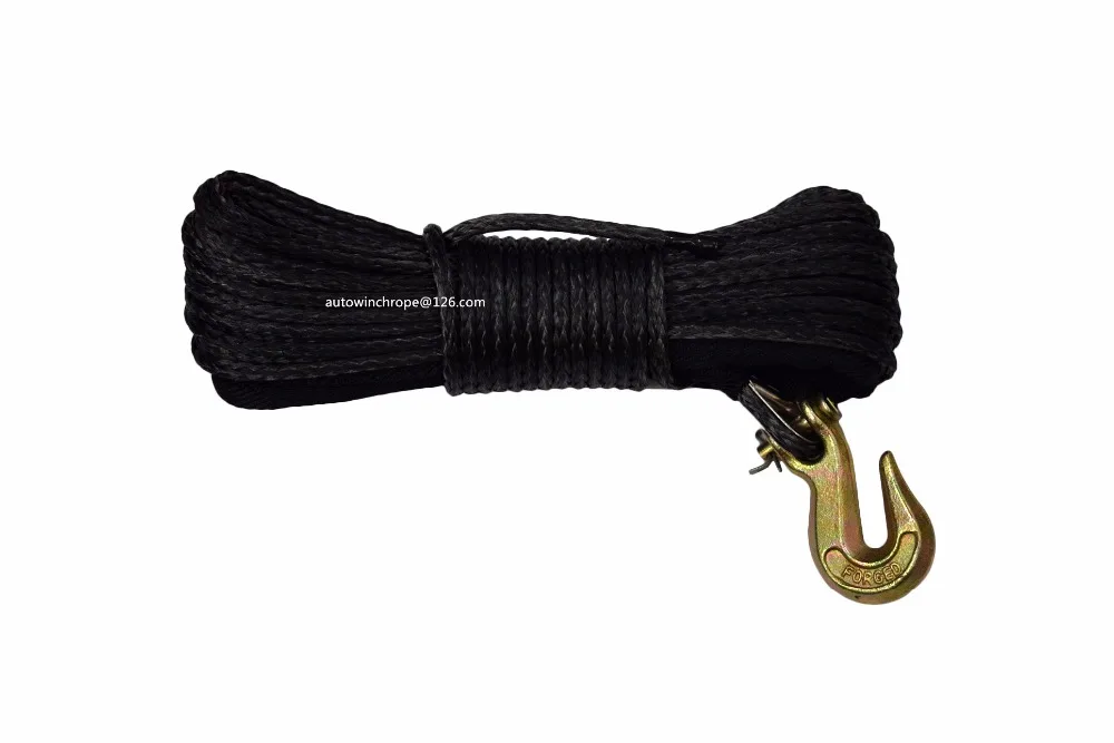 Buy 5mm*15m Black Synthetic Winch Rope Hook