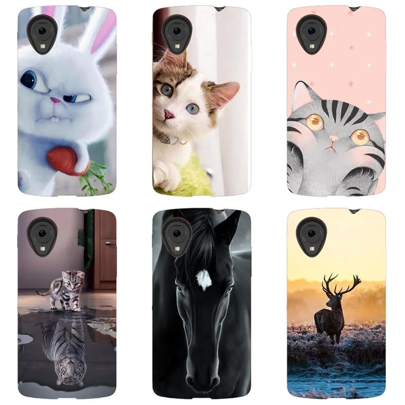 

Cute Animal Cat Printing Case For LG Nexus 5 Google E980 Nexus5 Cover Relief Cartoon Design Funda Hard Phone Skin Coque