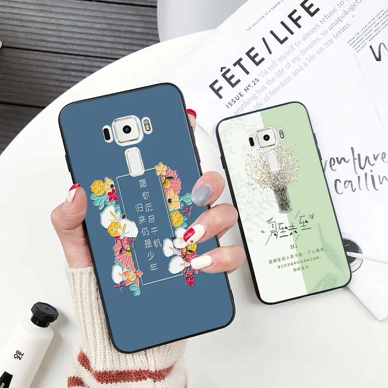 

Blue Classic Silicone Case For Asus zenfone Selfie ZD551KL Z00UD 3D Relief Skin Bag Back Cover For Asus ZenFone 3 ZE552KL