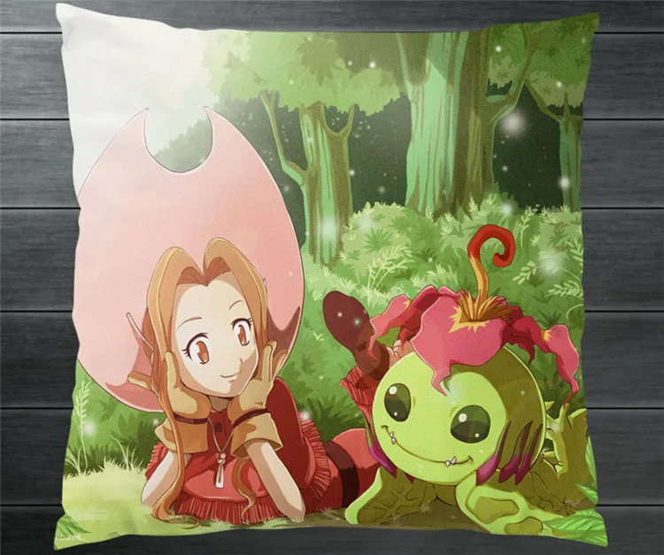 

Digimon Adventure TACHIKAWA MIMI Palmon Two Side 40x40cm Pillowcase Pillow Case Cover Cosplay Manga Gift BED/SOFA/CAR Decor P12