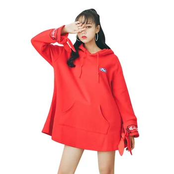 

2019 Design Letter Print Hoody Sweatshirt Female Long Sleeve with Hat Tracksuit Women Spring Autumn Oversized Warm Hoodies JM149