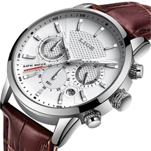 Lige 2019 novo relógio de moda dos homens do esporte relógio de quartzo dos relógios marca de luxo couro negócios à prova dwaterproof água relógio relogio masculino