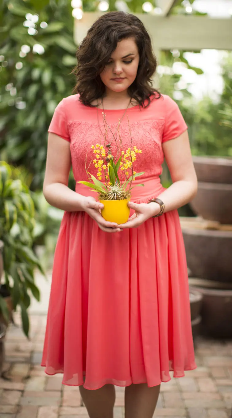 casual coral dress