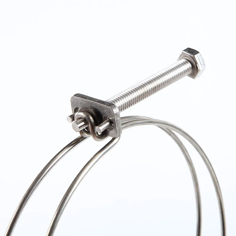 10 piezas de servicio pesado de alambre doble de abrazaderas de manguera ajustable Clip de abrazaderas para tubo de trabajo de fontanería de Hardware de sujetadores 16- 100mm