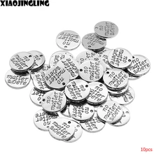 

XIAOJINGLING 10pcs Silver Double-sided No matter where Charms Pendants Jewelry Findings Accessories Making fit Bracelet DIY 2018