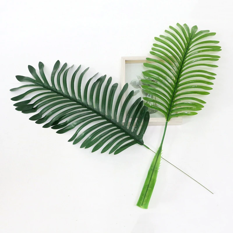 JAROWN Simulation Plants Palm Green Leaf Plastic Leaves Coconut Leaves Flower Arrangement Accessories Wedding Shooting Props (4)