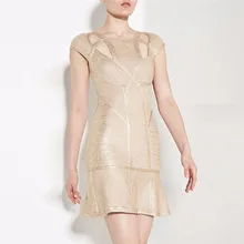 Promi Top Qualität Sleeveless Gold Bronze Foling Drucken Rayon Verband Kleid Cocktail-Party elegant Kleid
