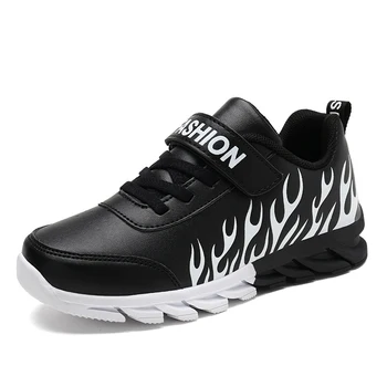 

2018 Autumn New Style Flame Print Kids Running Shoes for Boys Girls Sneakers Children's Outdoor Sport Shoes PU Leather