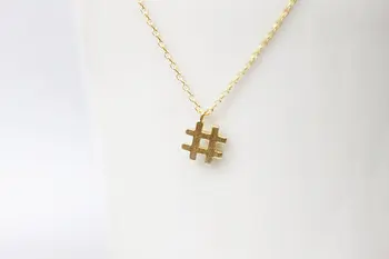 

Simple Hashtag Necklace Tiny Mini Piano Music Note Symbol # Necklaces Stamped Lucky Character Letter Initial Necklaces