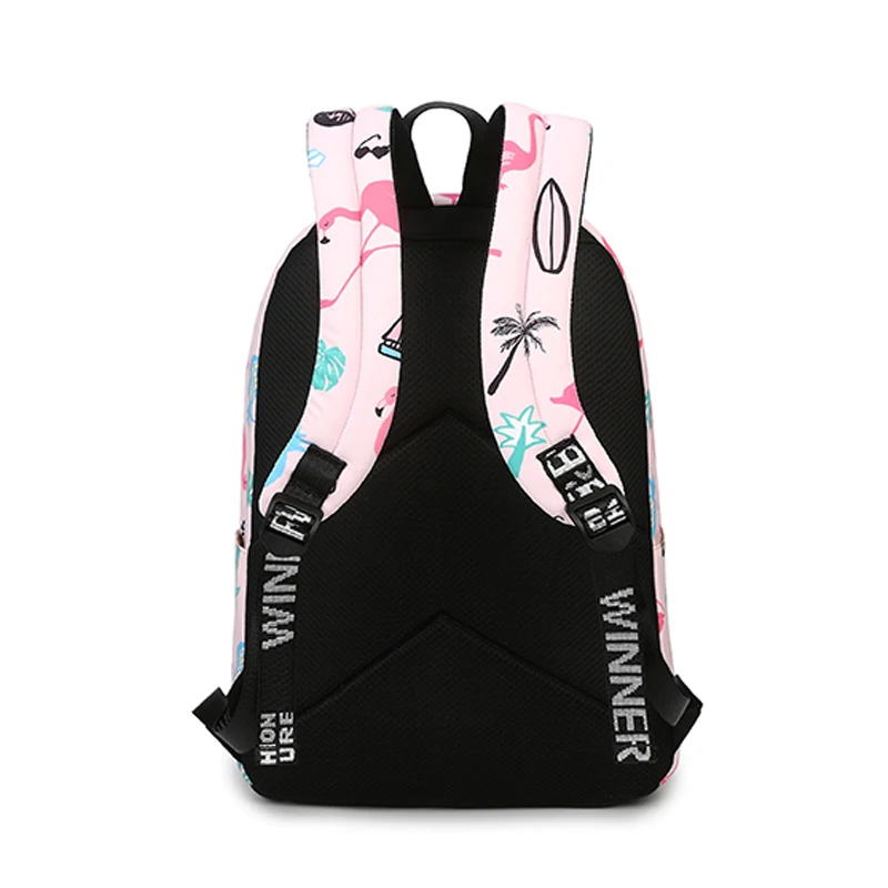 الفائز الأصلي مصمم حقائب العلامة التجارية النساء لطيف فلامنغو الطباعة حقيبة ظهر للفتيات في سن المراهقة محمول الحقائب المدرسية Mochila 2018 الفائز الأصلي مصمم حقائب العلامة التجارية النساء لطيف فلامنغو الطباعة حقيبة ظهر للفتيات في سن المراهقة محمول الحقائب المدرسية Mochila 2018