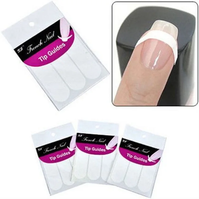3 sheets Tips Guide Nail Sticker French Manicure Nail Art Form Fringe