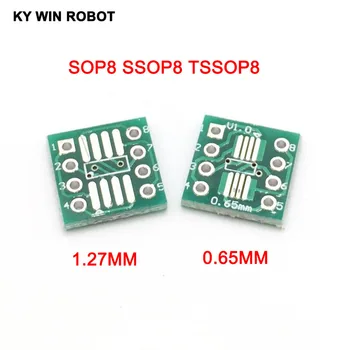 

100pcs SMD to DIP Adapter Converter SOP8 SSOP8 TSSOP8 Adapter Board Module Adapters Plate 0.65mm 1.27mm