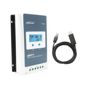 

10A 12/24V Tracer1210AN MPPT Solar Charger Controller li-ion li LiFePO4 battery 1210A PC Communication Cable CC-USB-RS485-150U
