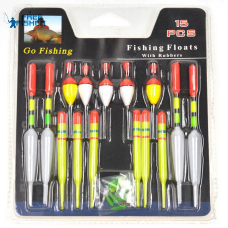 Free Fisher Brand 15 pcs/set Fishing Floats Kit Freshwater Fishing