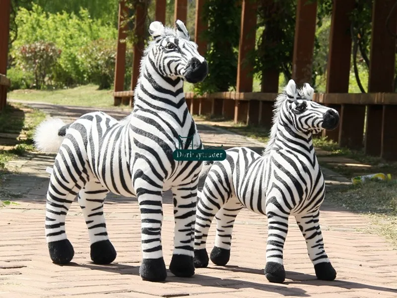 Dorimytrader Cute New 110cm Large Soft Emulational Forest Animal Zebra Plush Toy 43'' Big Stuffed Zebra Doll Photography Props DY60800 (9)