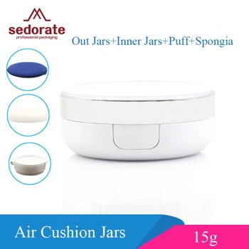 

Sedorate 20 pcs/Lot Empty Case For Cosmetic 15g Foundation Containers With Puff BB CC Cream Face Powder Box Cases JX082