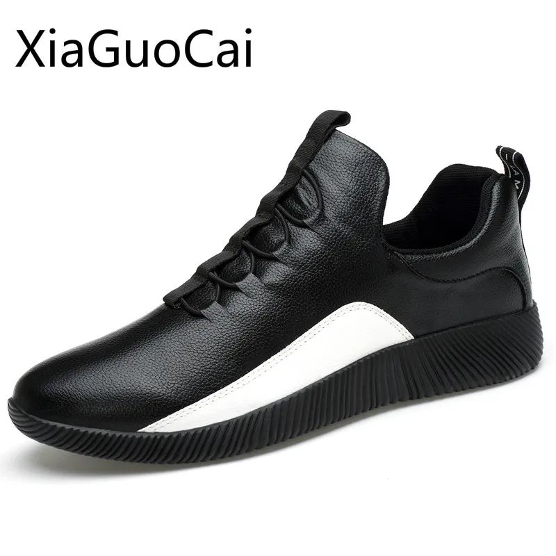 

New Style Men Running Shoes PU Leather Slip-On Sport Shoes Male Free Flexible Breathable Massage Athletic Shoes High Quality