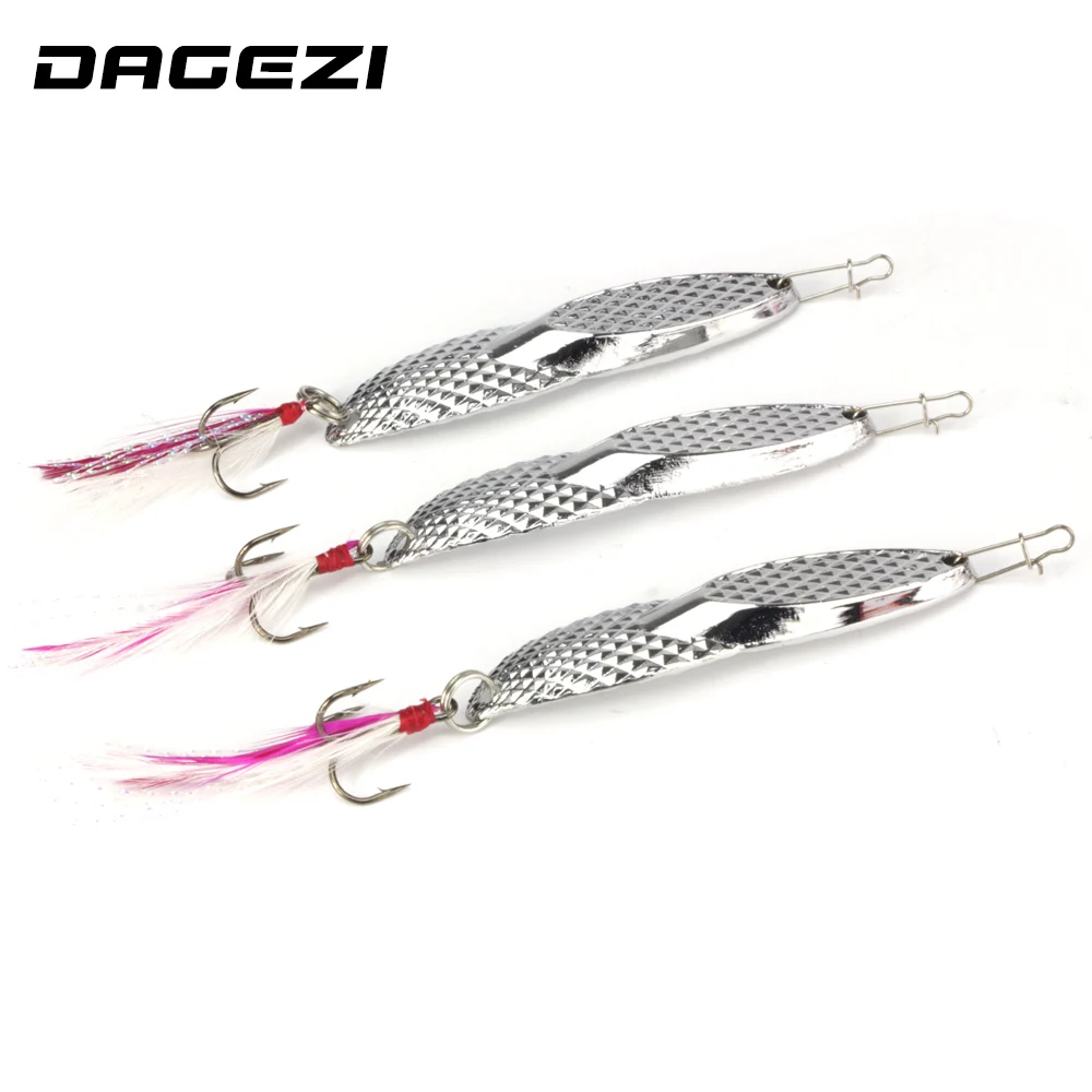DAGEZI 18g المعادن الترتر الصيد إغراء ملعقة إغراء مع ريشة الضوضاء شىء صغير براق الطعوم الثابت خطاف ثلاثي Pesca الصيد معالجة DAGEZI 18g المعادن الترتر الصيد إغراء ملعقة إغراء مع ريشة الضوضاء شىء صغير براق الطعوم الثابت خطاف ثلاثي Pesca الصيد معالجة