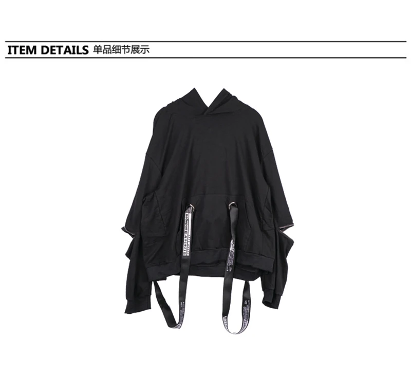  Long Hoodies Men Casual Zip Ribbon Hip Hop  (20)
