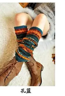 

100pairs/lot fedex fast free shipping bohemian style woman Crochet Knit Colorful Winter Wool Leg Warmers 5colors free size