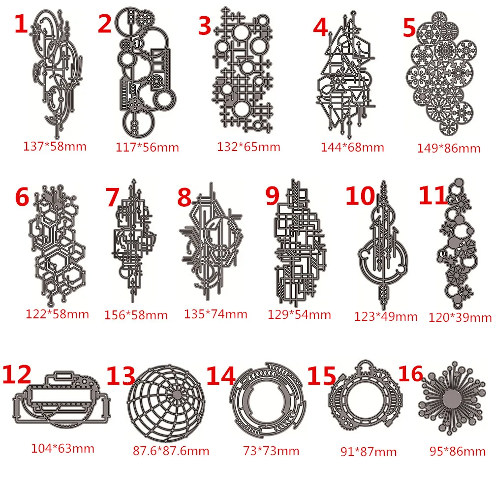 

16PCS Metal Cutting Dies Scrapbooking Stencil Irregular Network DIY Paper Card Decorative Embossing Die Cut Craft Dies New 2019