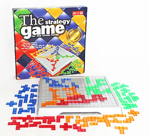 

[Temil] Original New Tetris Blokus 4 player English strategy board game fun family parent-child interactive puzzle toy kids gift